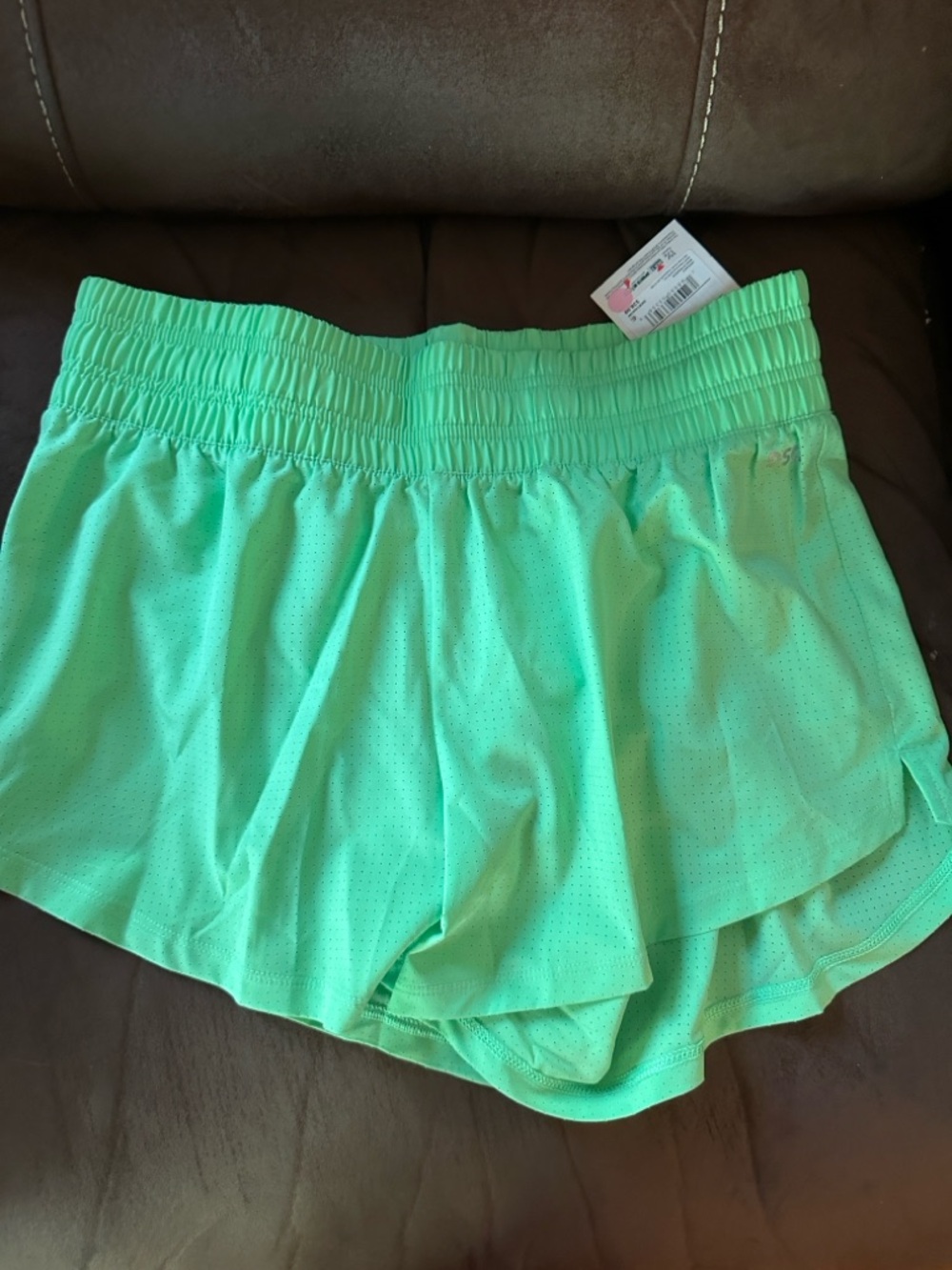 DSG Hyper Lime Athletic Running Shorts with Smocked Waist
